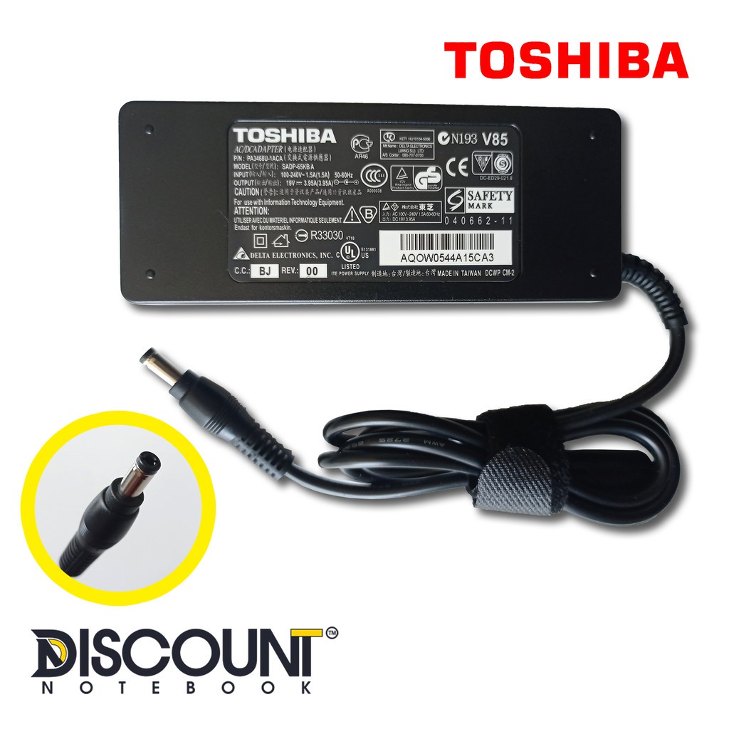 Alimentatore AC 65W Per Toshiba L635, L635-S3030, L635-S3040, A505-S6960