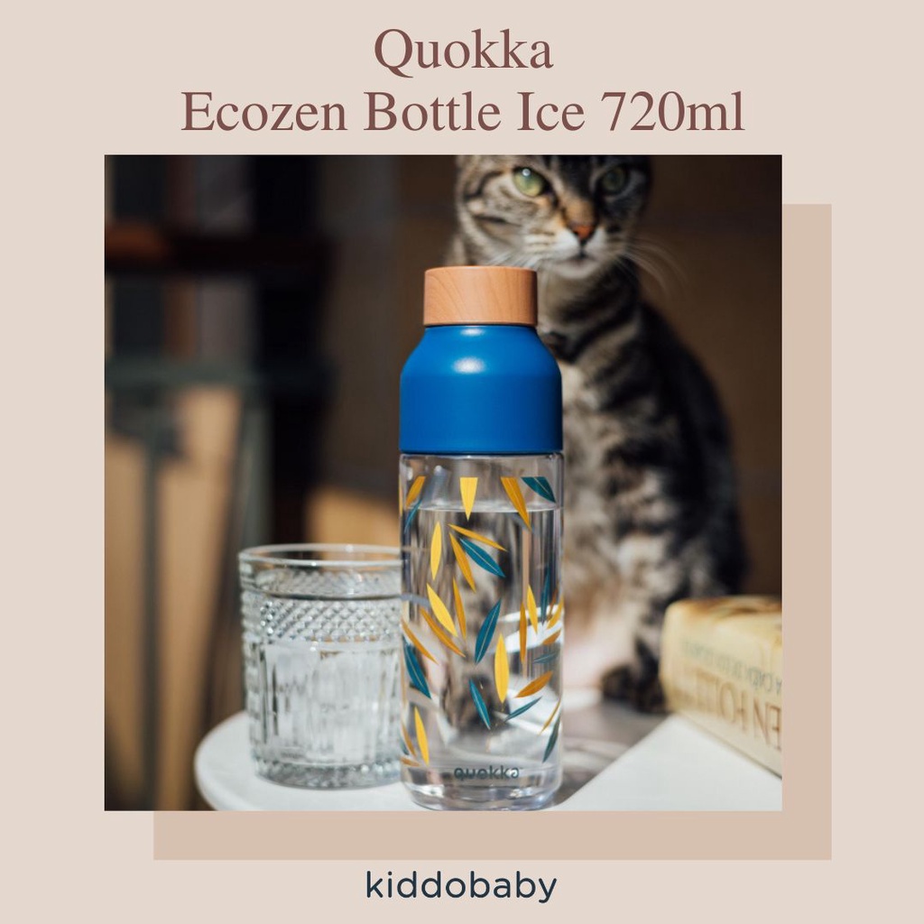 Quokka Bottiglia Ice Water Leaves In Ecozen 840 Ml - Senza BPA - Bocca Larga Per Ghiaccio E Frutta