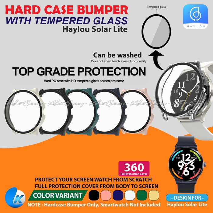 Jual Hard Case Bumper for Haylou Solar Lite R001 With Tempered Glass ...