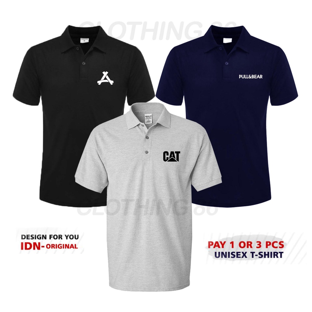 Jual BUY 1 GET 3 PCS Polo Kerah Pria Dan Wanita Rell 3 pics Kaos Polo ...