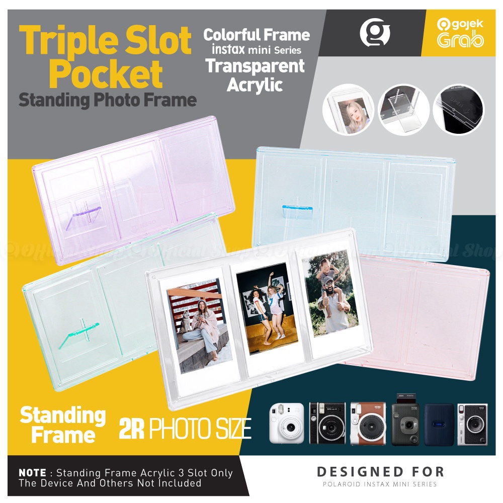 Jual Simple Acrylic Color Frame 3in1 Album Tempat 3 Foto di Meja Size ...