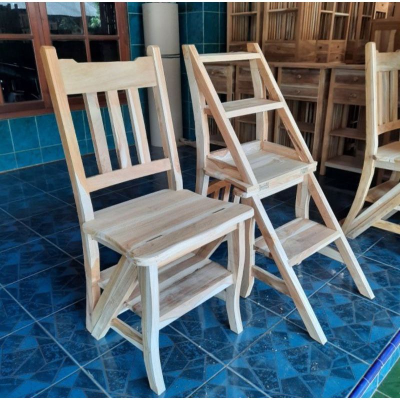 Jual Kursi kayu tangga lipat multifungsi | Shopee Indonesia