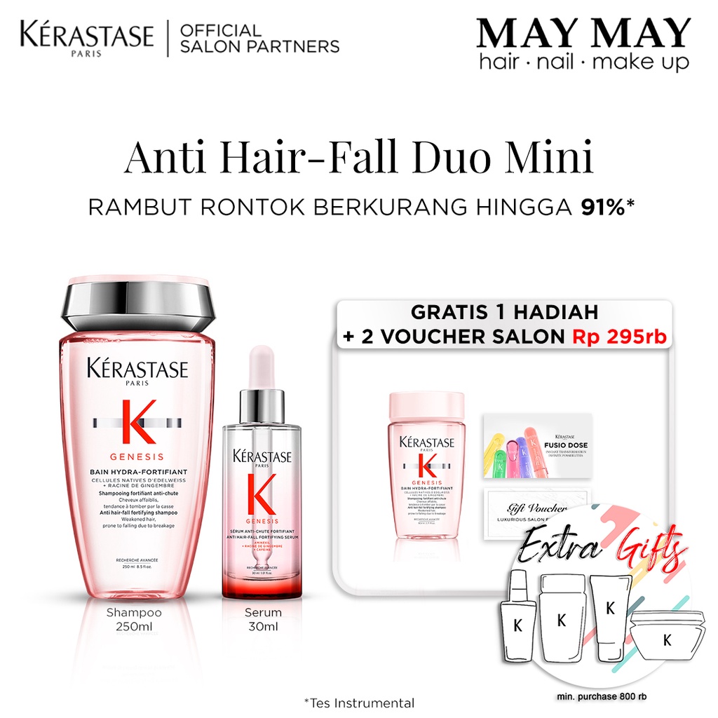 Jual Kerastase Genesis Serum Anti Hair Fall 30ml & Bain Genesis Hydra