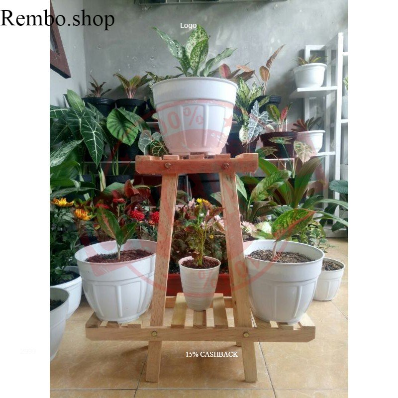 Jual Rak bunga kayu minimalis / tempat bunga efektif berat cuma 1 kg ...