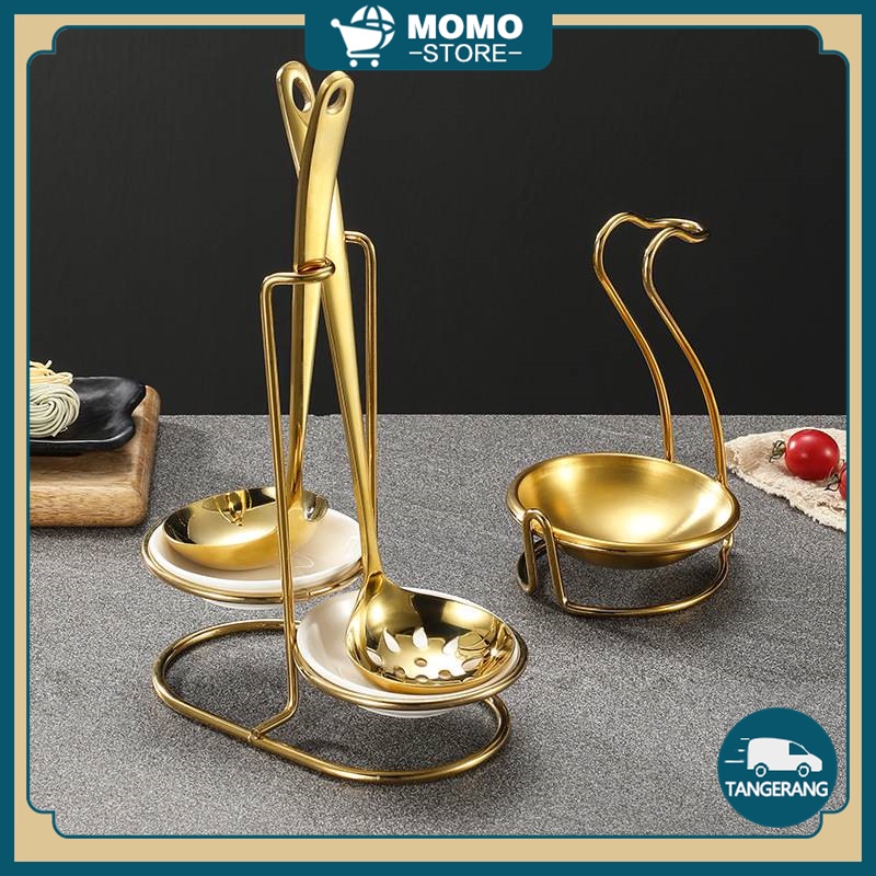 Jual Ladle Soup Holder / Rak Holder Sendok Sup Emas Bahan Stainless ...