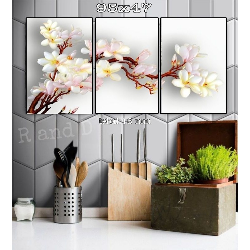 Jual Hiasan Dinding Gambar Bunga Sakura Ukuran 95x47 Dekorasi Gambar ...