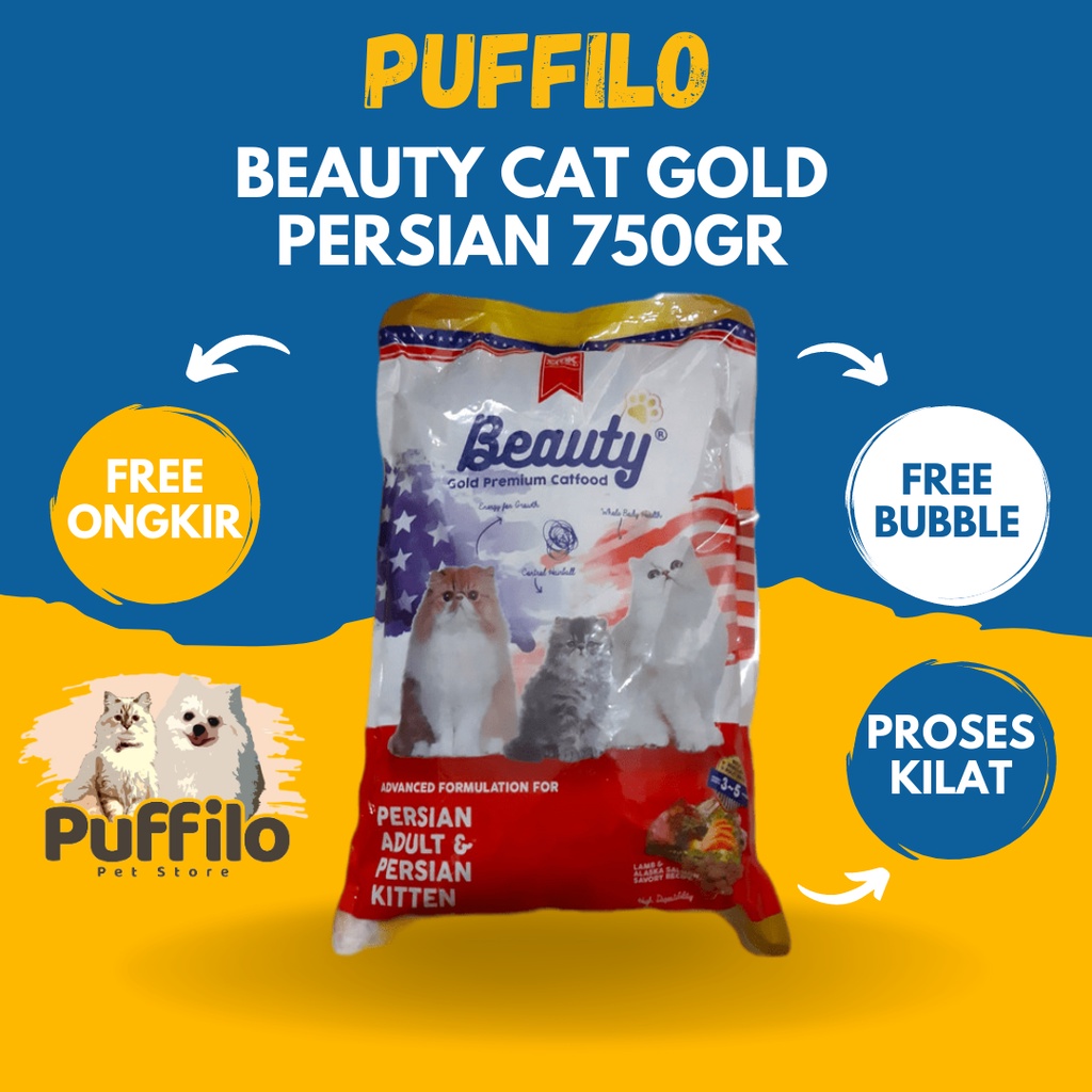 Jual Makanan Kucing Beauty Gold Persian Repack 750Gr | Shopee Indonesia