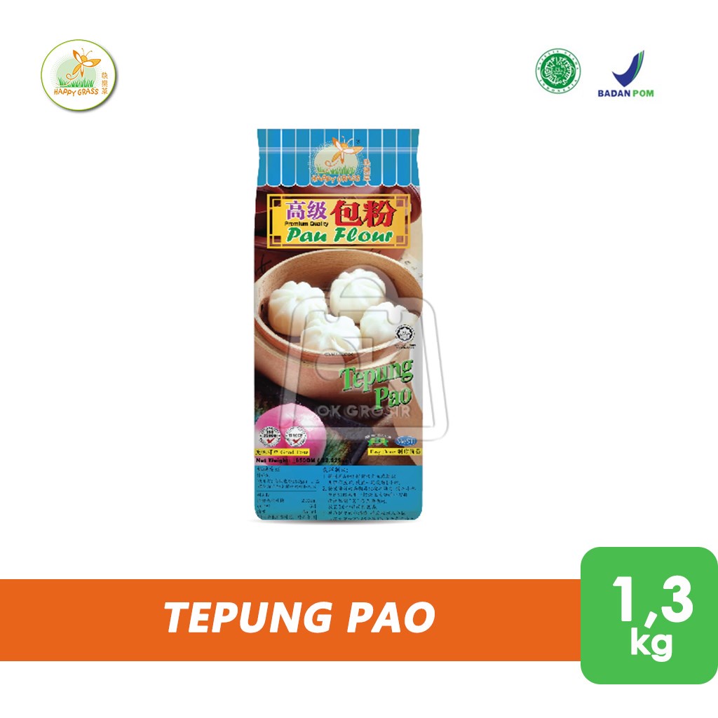 Jual Tepung Pao Happy Grass Tepung Bakpao Pau Flour Premium 1 3 Kg