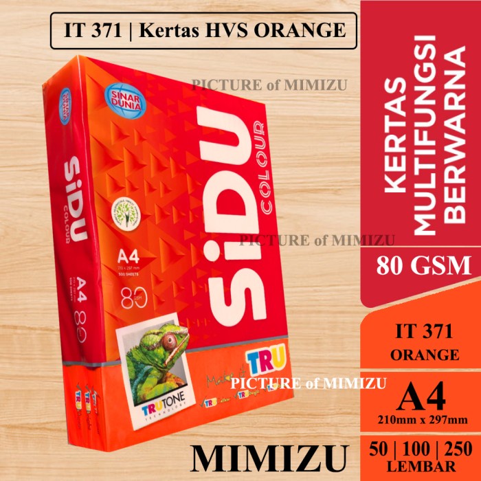 Jual Sidu Kertas Hvs Warna A Gsm It Cyber Hp Orange Orange Shopee Indonesia