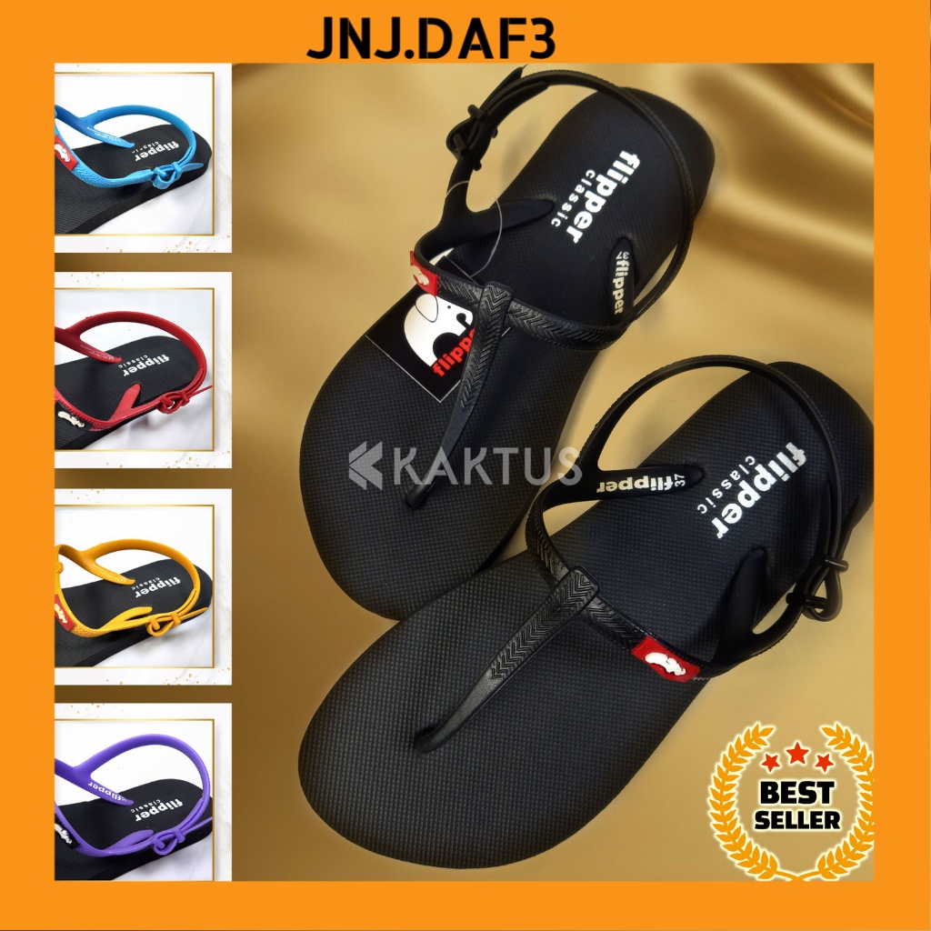 Jual 7.7 MEGA SALE KIRIM HARI INI Sandal Wanita Flipper Strappy Black Bukan Sandal Fipper Shopee Indonesia