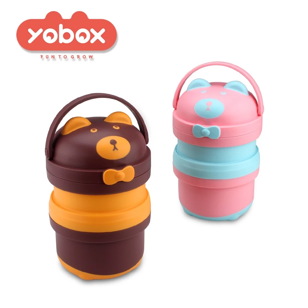 [UNIK88] YOBOX FREE TAS rantang 2 susun tempat makan steinless 304 bento kids lunchbox | AutoStock