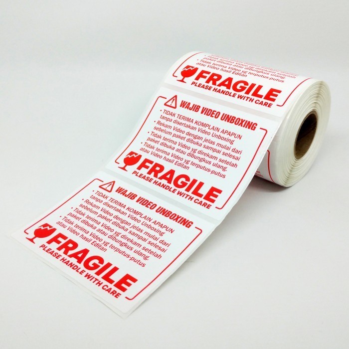 Jual Stiker Label Fragile Video Unboxing Sticker X Cm Roll Pcs Shopee Indonesia