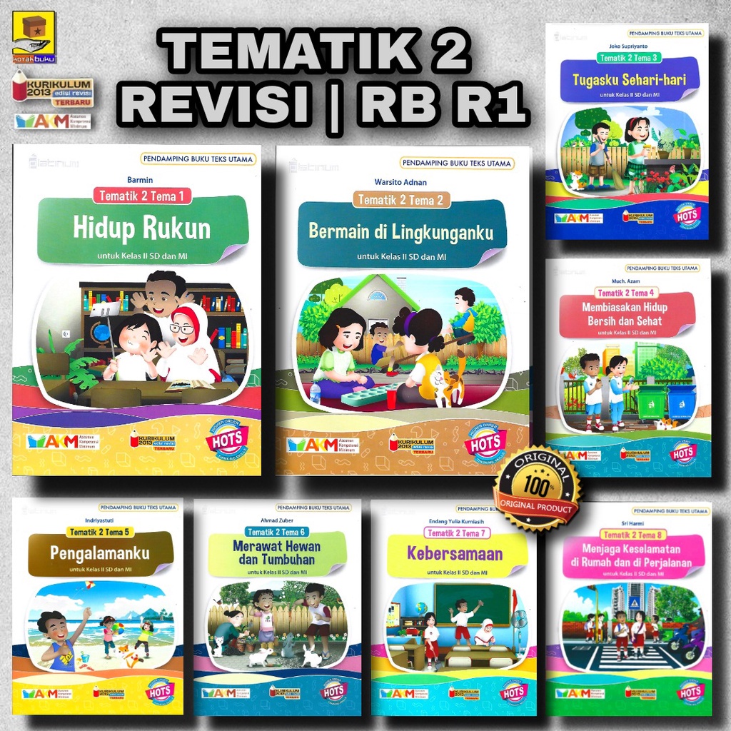 Jual BUKU TEMATIK SD KELAS 2 TEMA 1 2 3 4 5 6 7 8 AKM - HOTS PLATINUM ...