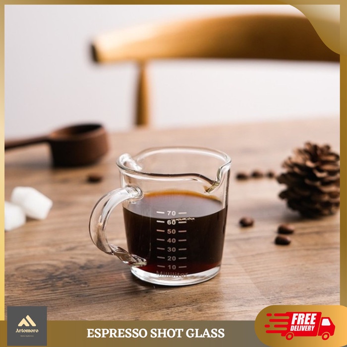 Jual Espresso Shot Glass Double Spout Gelas Ukur Takar Kopi Espresso 70ml Shopee Indonesia 5221