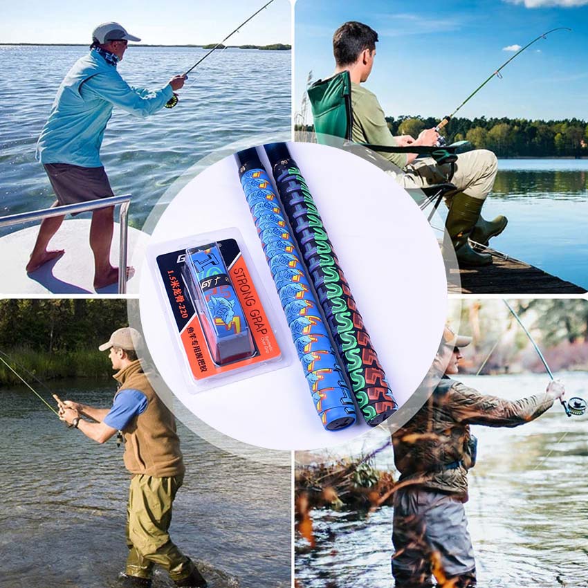 1.8m Fishing Rod Sweatband Waterproof Racket Handle Grips Fishing Rod Grip  Anti-slip Tape Camouflage Color Fishing Accesorios Handle Insulation