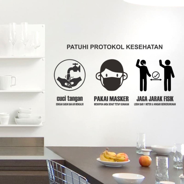 Jual Harga Terjangkau Cutting Stiker Sticker Protokol Kesehatan COVID ...