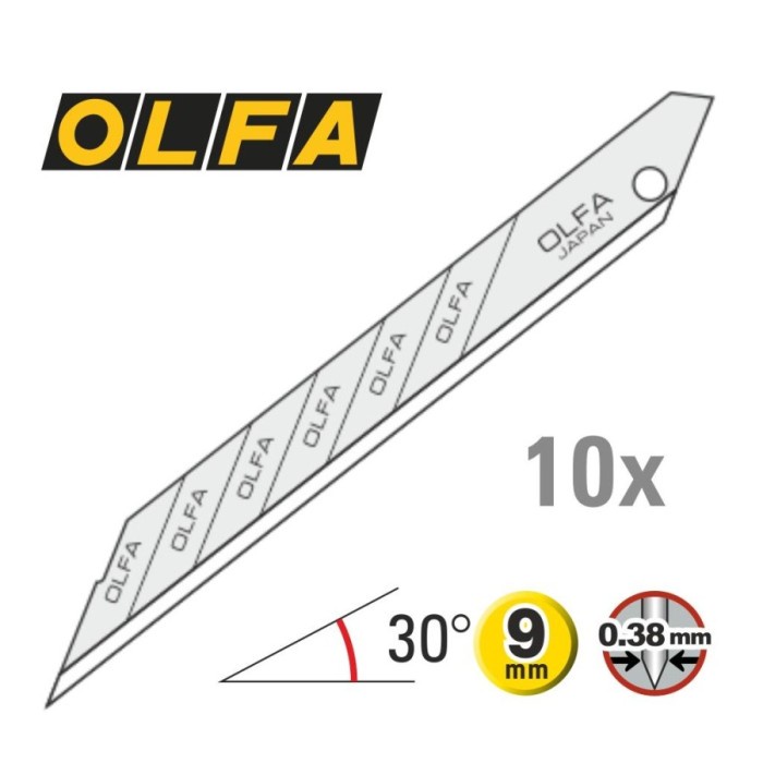 Jual OLFA SAB-10 Refill Pisau Cutter Kaca Film 9 mm 30 Derajat (10pcs ...