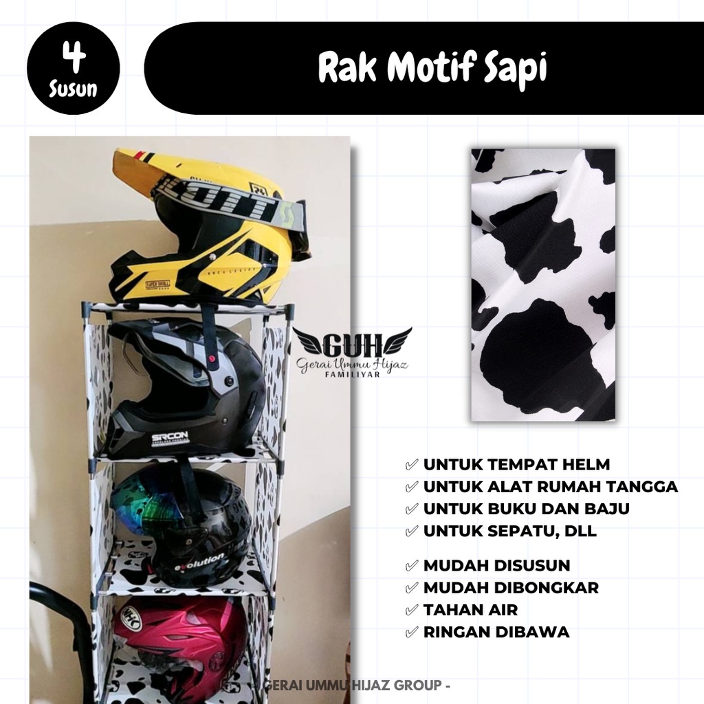 Jual Rak Helm Rak Susun Lemari Helm Lebih Besar Kuat Rak Buku Lemari