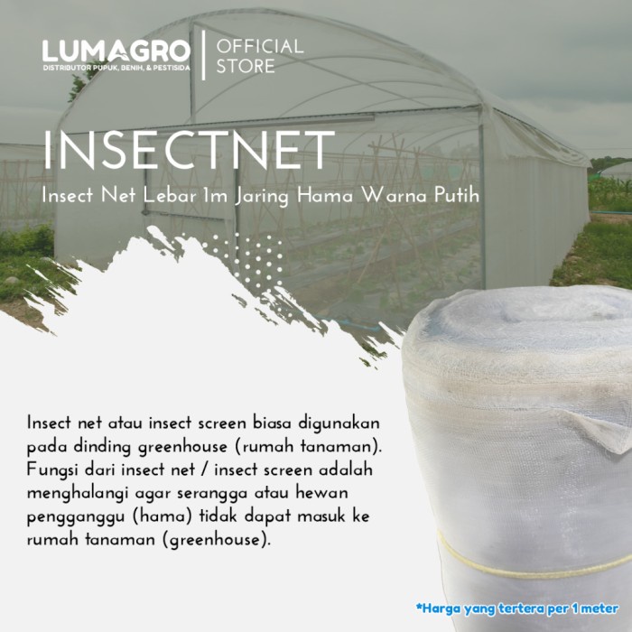 Jual Insectnet Putih Lebar 1m Per Meter Jaring Hama Insect Net ...
