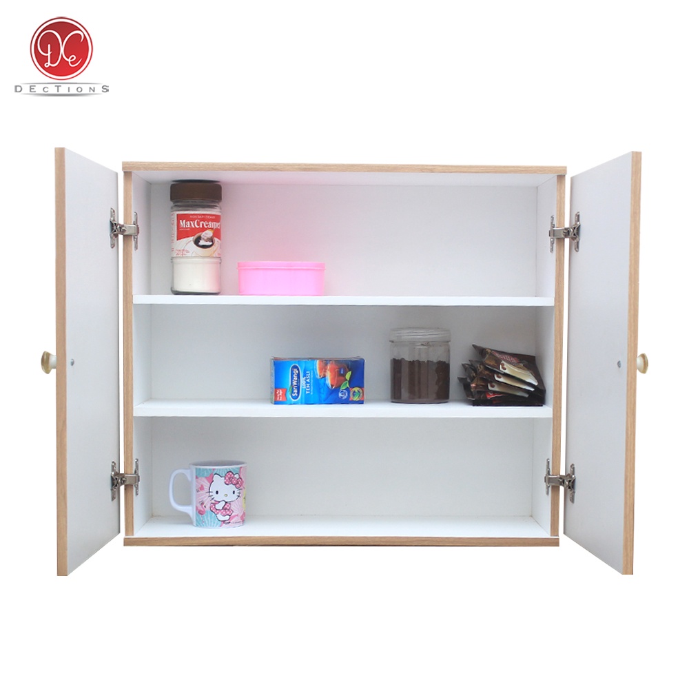DEcTionS Rak Lemari Dapur Tempel Dinding Gantung Kichen Set 2 Pintu Minimalis 60x20x50 cm