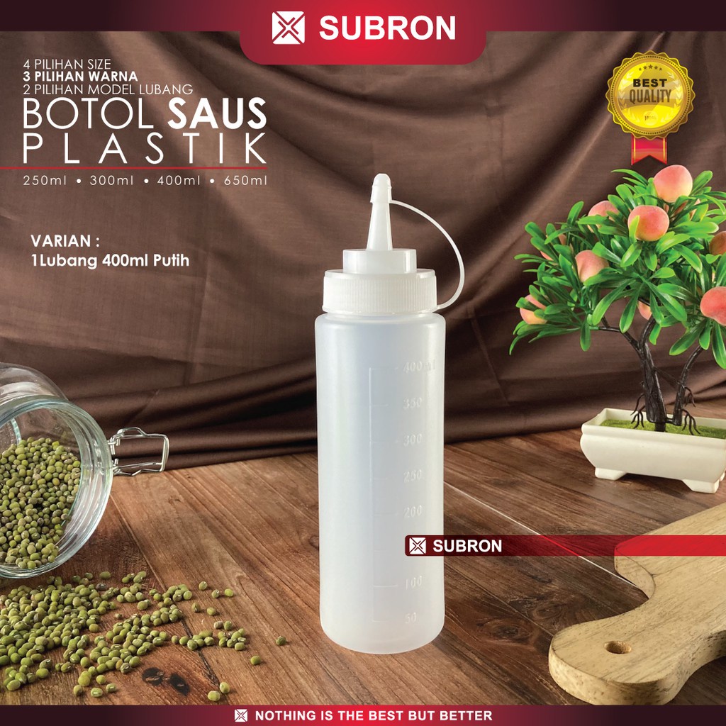 Jual SUBRON Botol Saus 1 Lubang Tomat Kecap Sambal Mayonaise Wadah ...