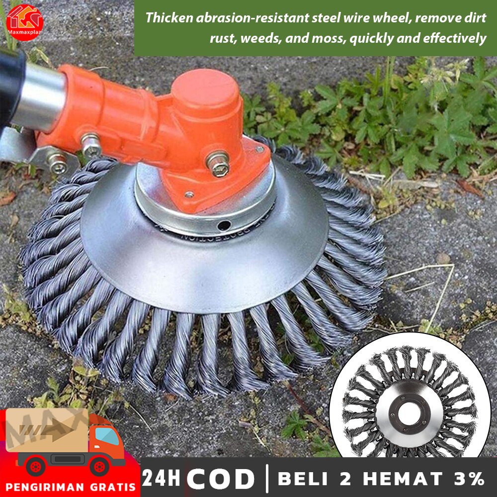Jual 6/8 Inch Kepala Sikat Pisau Mesin Potong Rumput Bahan Kawat Baja ...