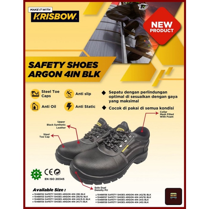 Jual Krisbow Sepatu Safety Shoes Argon Inci Shopee Indonesia