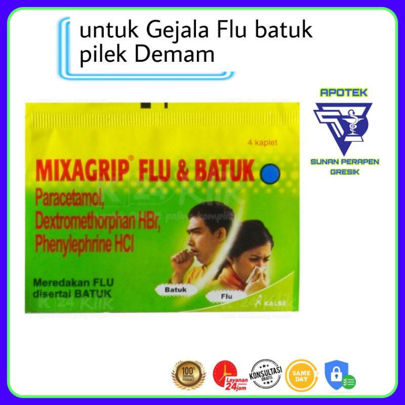 Jual Mixagrip Flu dan batuk /strip isi 4 tab | Shopee Indonesia