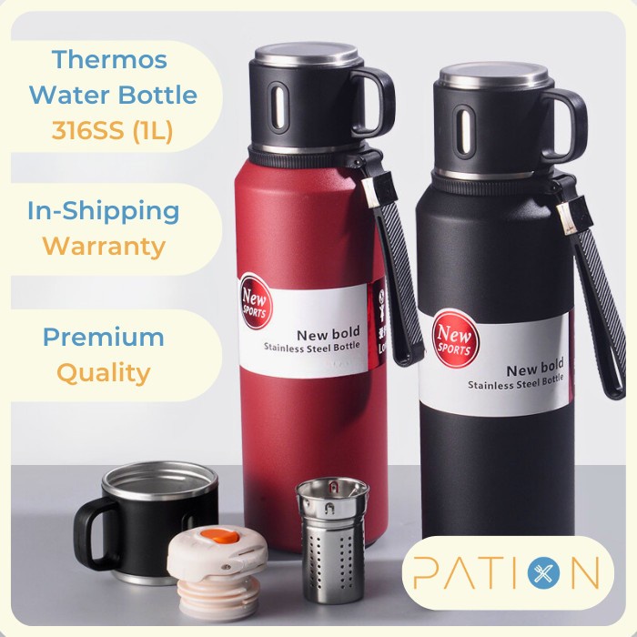 Jual Botol Minum Termos Stainless Steel 1 Liter Air Panas | Thermos ...