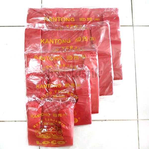 Jual Kantong Plastik Kresek Loco Tebal Merah 500 Gram Hd 17 24 28 35 40 Ms Shopee Indonesia 7178