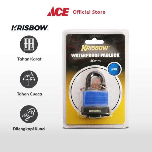 Jual Ace Krisbow Gembok Tahan Air Short Beam Mm Biru Steel Padlock Besi Waterproof Pengunci