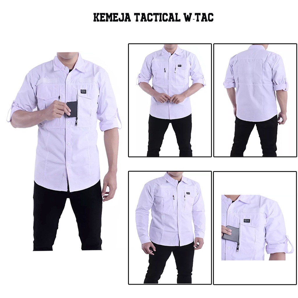 Jual Kemeja Pria Outdoor Premium m-tac Tangan panjang Warna Putih Bahan ...