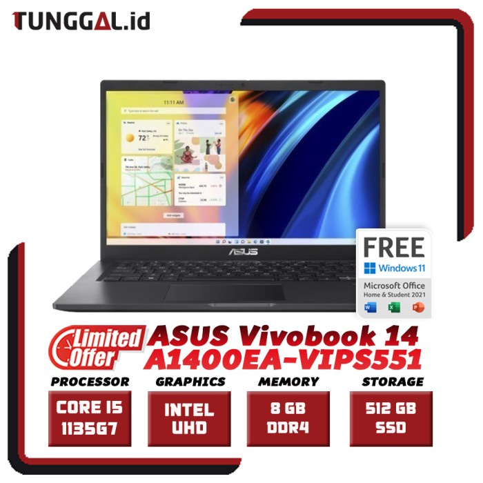 Jual ASUS Vivobook 14 VIPS551 Core i5 1135G7 14
