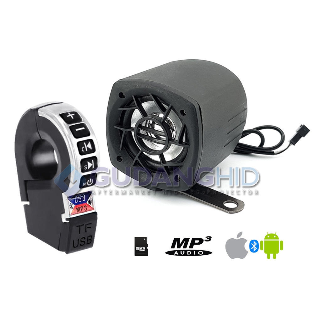 Jual Speaker Motor Bluetooth MP3 Music Player USB Charging Skuter ...