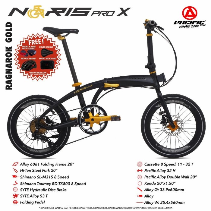 Terbaik Sepeda Lipat Folding Bike 20 Inch Pacific Noris Pro