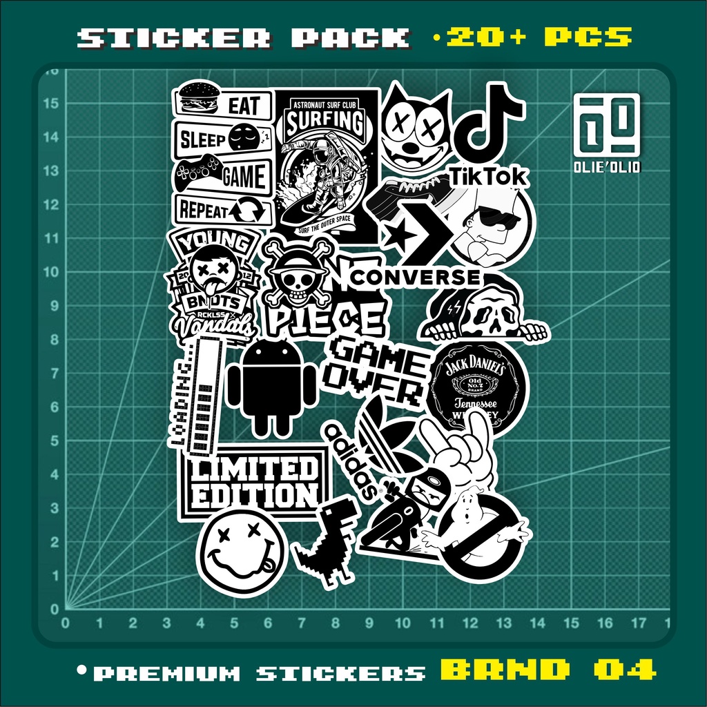 Jual STICKER PACK LOGO BRAND BLACK 2 | STICKER TUMBLER | STIKER LAPTOP ...