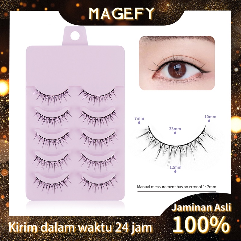 Jual Magefy 5 Pasang Bulu Mata Palsu Korea Natural Lembut 3d Eyelash Extension Lashes Bulu Mata 9037