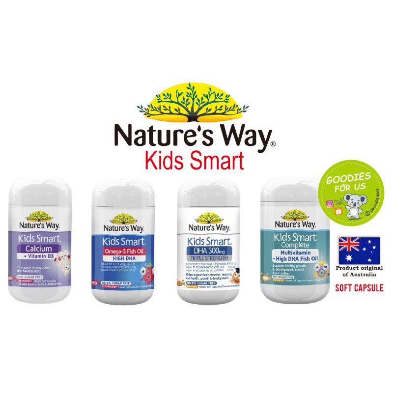 Jual Natures Way Australia Multivitamin High DHA Fish Oil for Kids isi