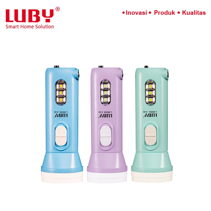 Jual Senter Cas LUBY L 8925A Putih Baterai Rechargeable Ulang Lampu ...
