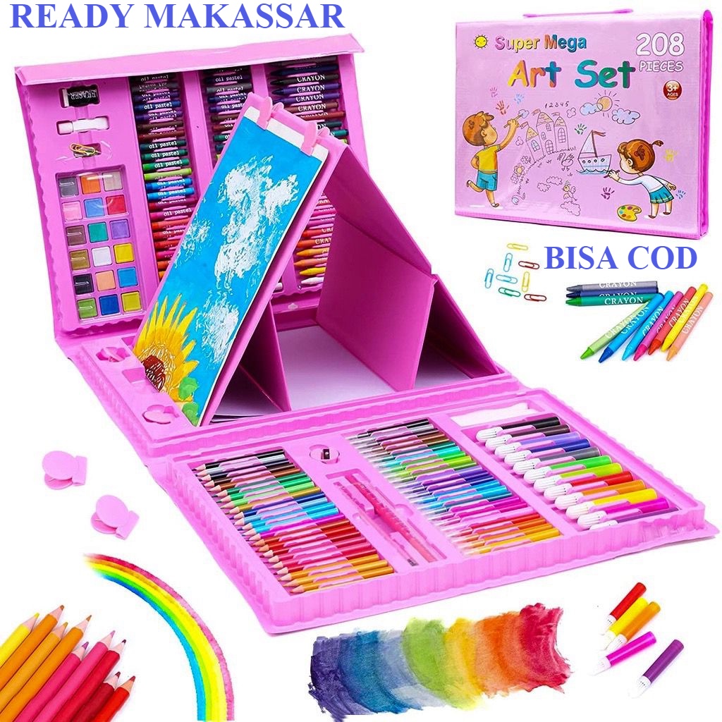 Jual ART SET 86 Pensil Warna Crayon Set 86pcs/Crayon Mewarnai 86 - Merah  Muda - Jakarta Utara - Wholesaleya