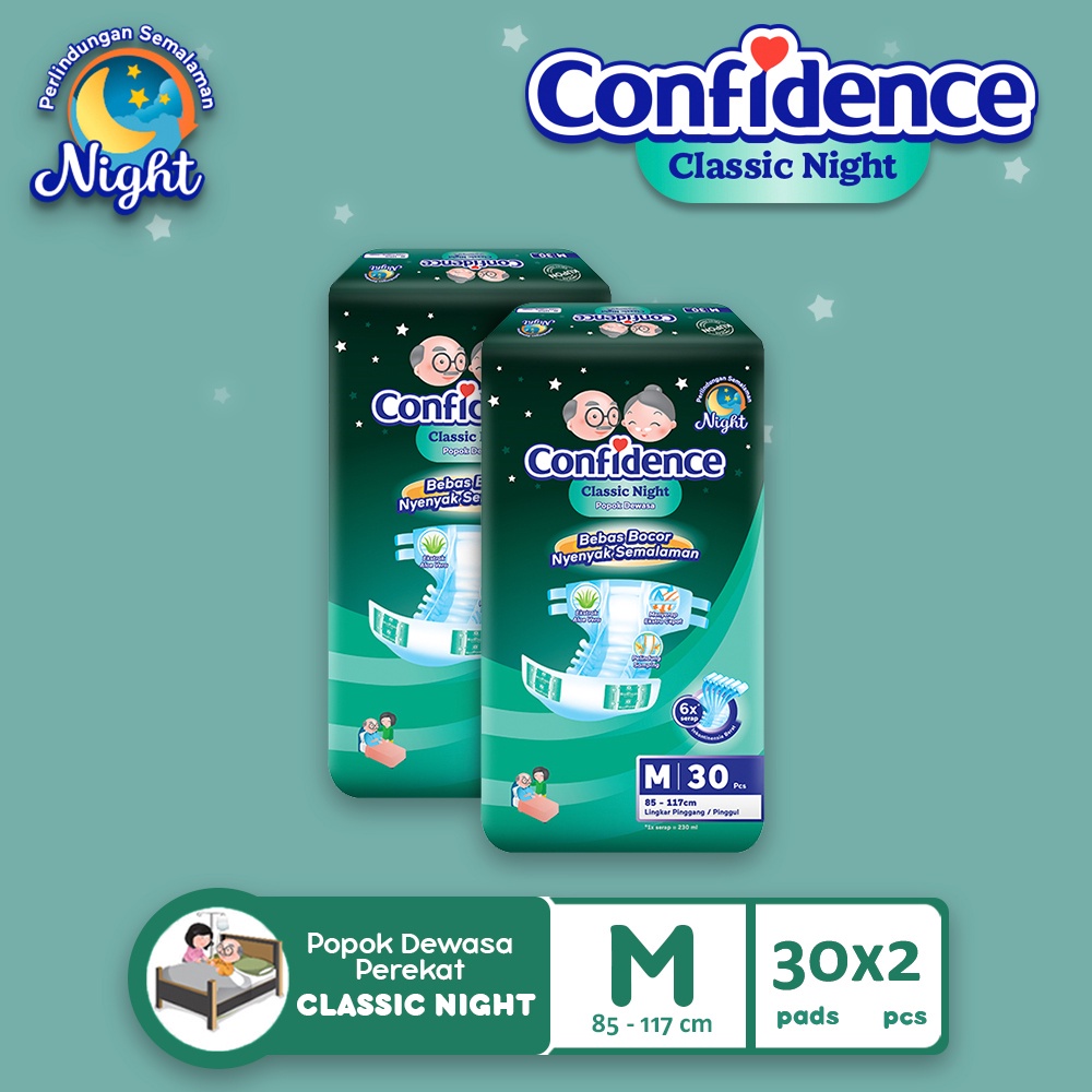Jual Confidence Classic Night M 30s Twinpack | Shopee Indonesia