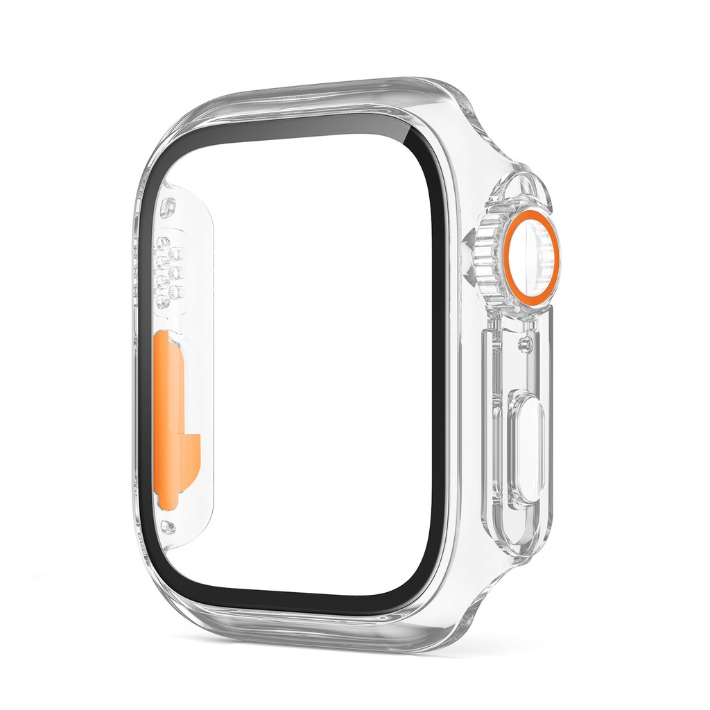 iWatch 44 45mm Change to Ultra 49mm Case Apple Watch S9 Screen  Protector with Tempered Glass