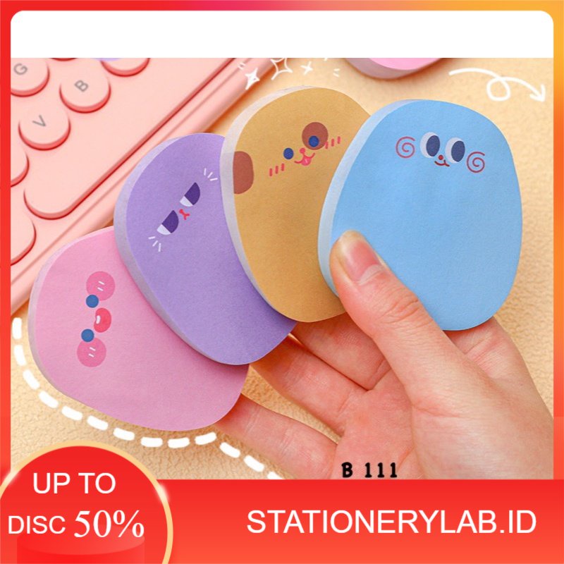 Jual LAB B111 STICKY NOTE EMOJI OVAL KERTAS MEMO EMOJI 60 LEMBAR