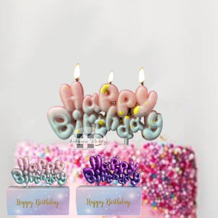 Jual Lilin Happy Birthday / Lilin Ulang Tahun HBD Gradasi | Shopee