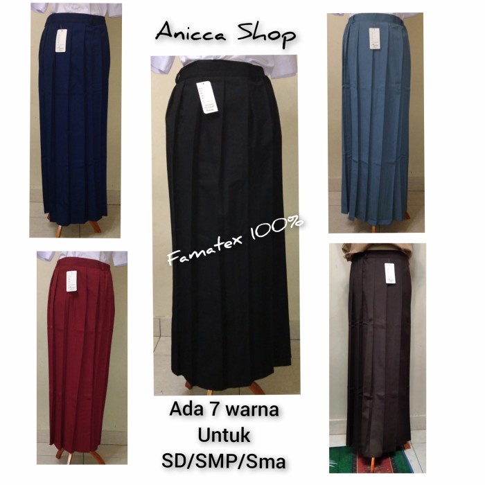 Jual BEST -Rok SD/SMP/SMA Panjang Rempel Seragam Sekolah - Merah, 24 25 ...