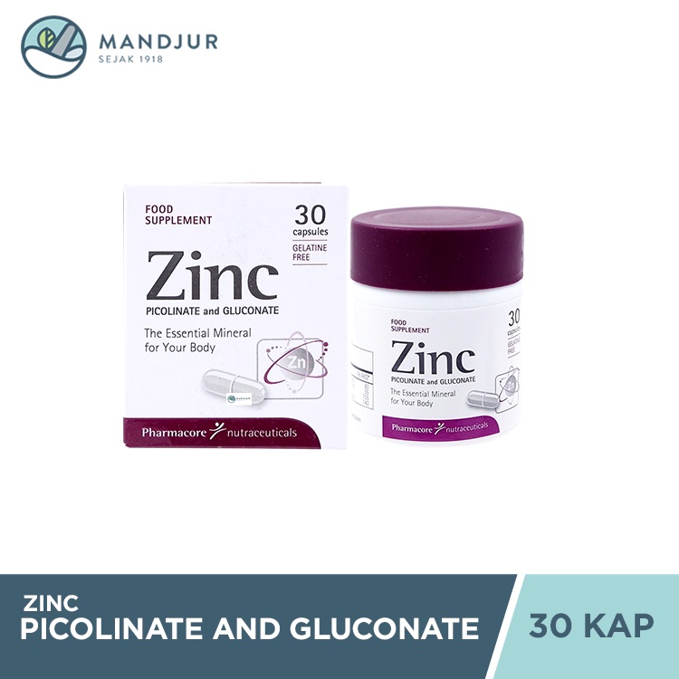 Jual Zinc Picolinate and Gluconate 30 Kapsul Suplemen Kesehatan