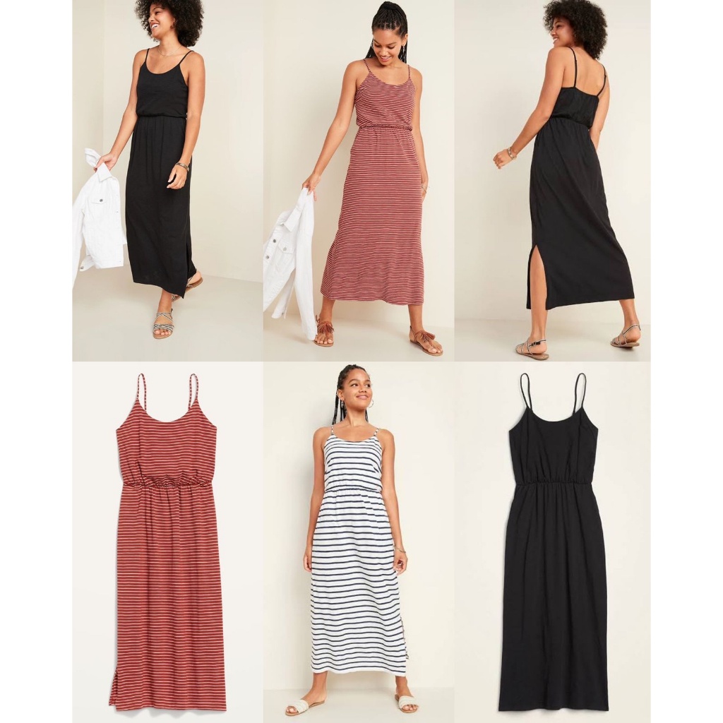 Jual Oldnavy Waist-Defined Striped Slub-Knit Maxi Cami Dress//outlet// |  Shopee Indonesia