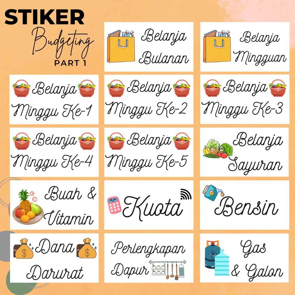 Jual Stiker Untuk Pos Keuangan Bulanan Di Wallet Organizer Stiker ...