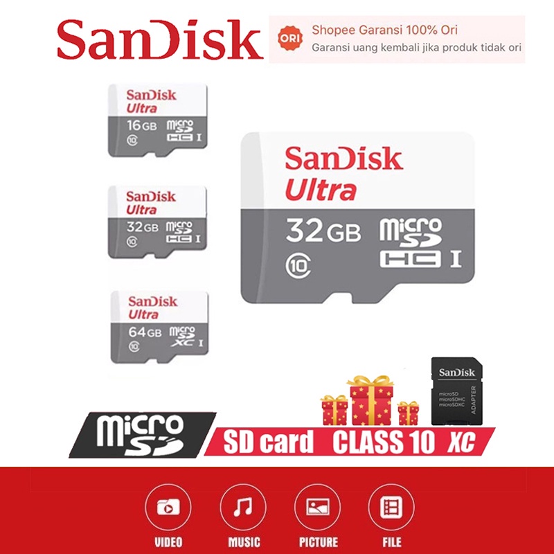 Jual SanDisk memory card32GB 64GB128GB 256GB 512GB original micro sd card kartu memory card hp