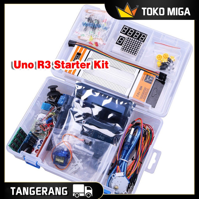 Jual Arduino Uno R3 starter kit Paket Compatible Belajar Arduino Uno R3 ...